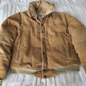 Vintage Powderhorn Mountaineering Tan Corduroy Down Jacket Made in The USA